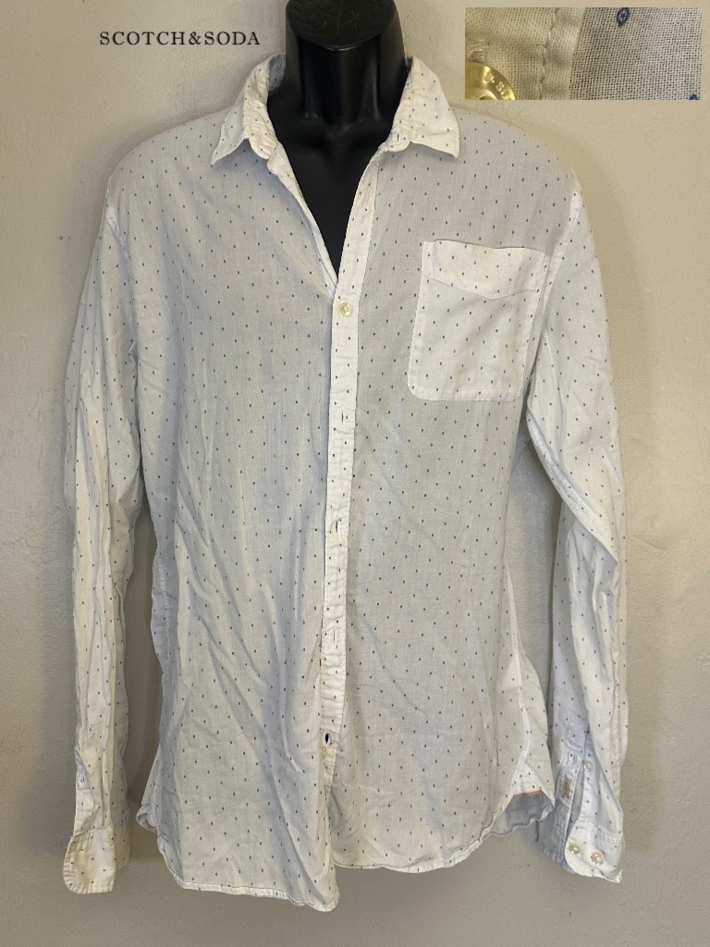 Scotch & Soda Long Sleeve Shirt XL Gently worn 100% cotton 22" armpit to armpit